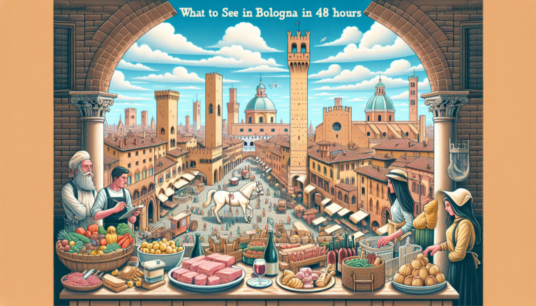 Illustrazione panoramica di Bologna storica.