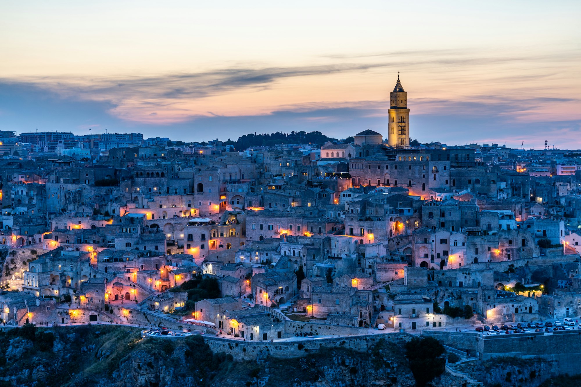 Vista di Matera la Sera