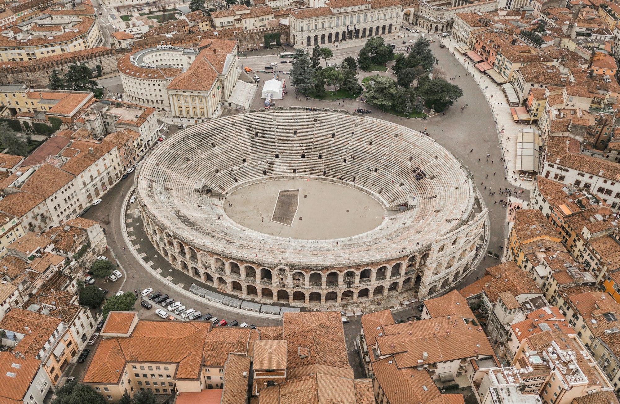 Veduta aerea dell'Arena di Verona