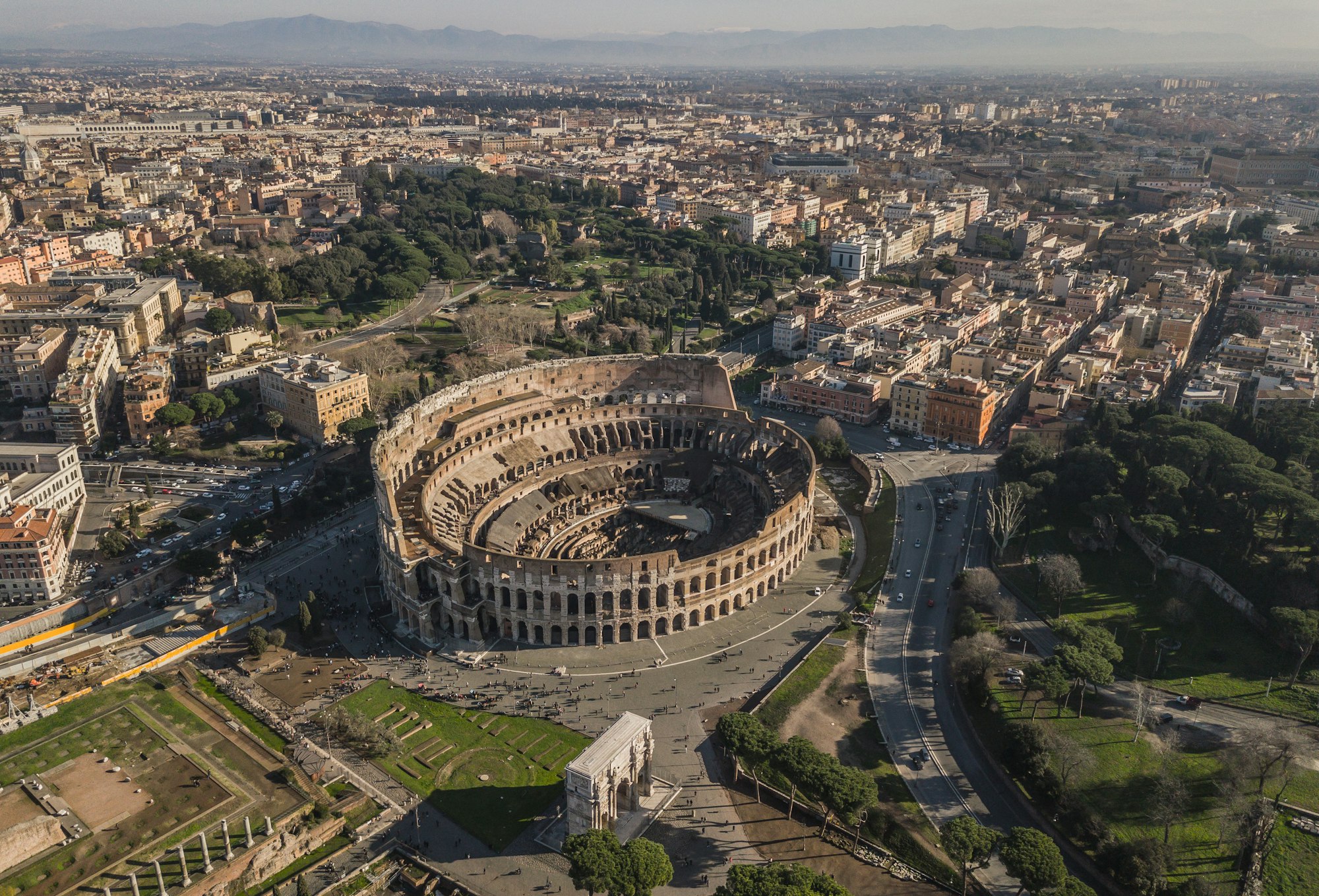 Vista aerea del Colosseo