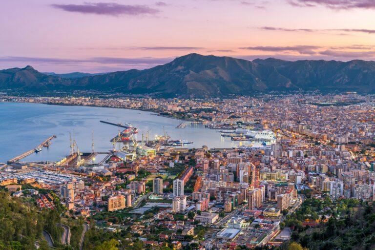 Palermo, Italy skyline over the Port