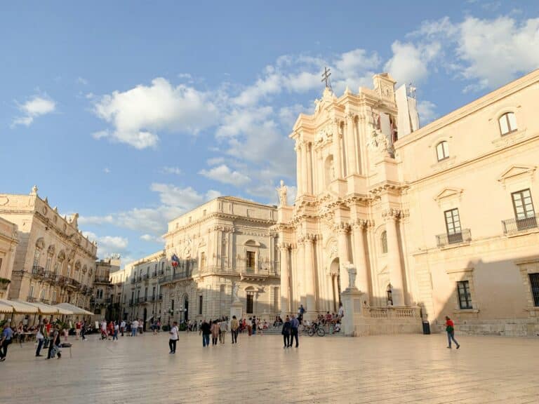 People at the square in Catania, Sicily