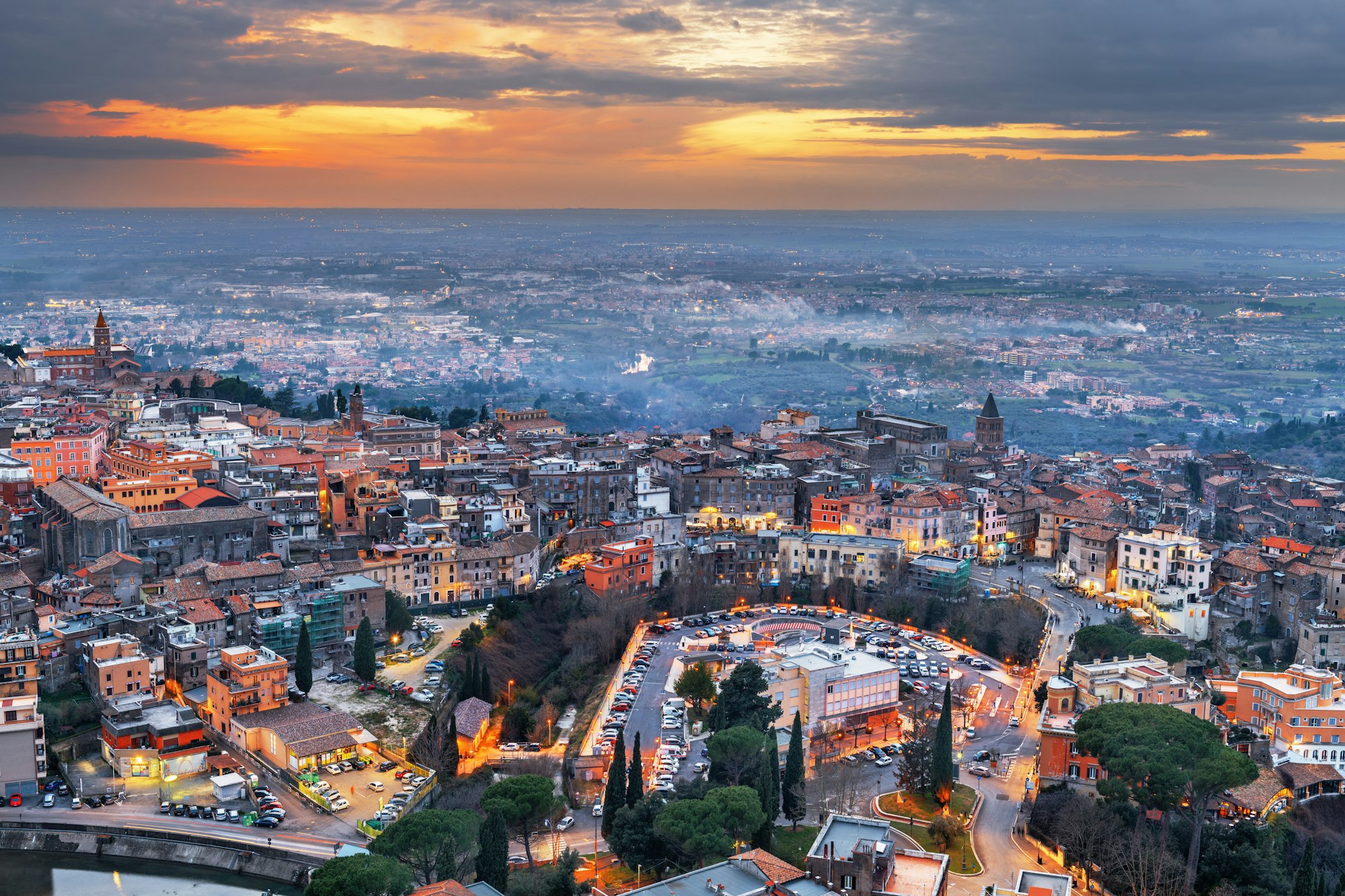 Vista area della città di Tivoli