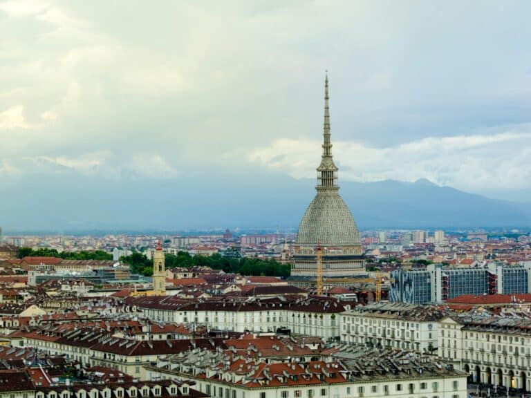 Torino (Turin, Italy): cityscape at sunrise