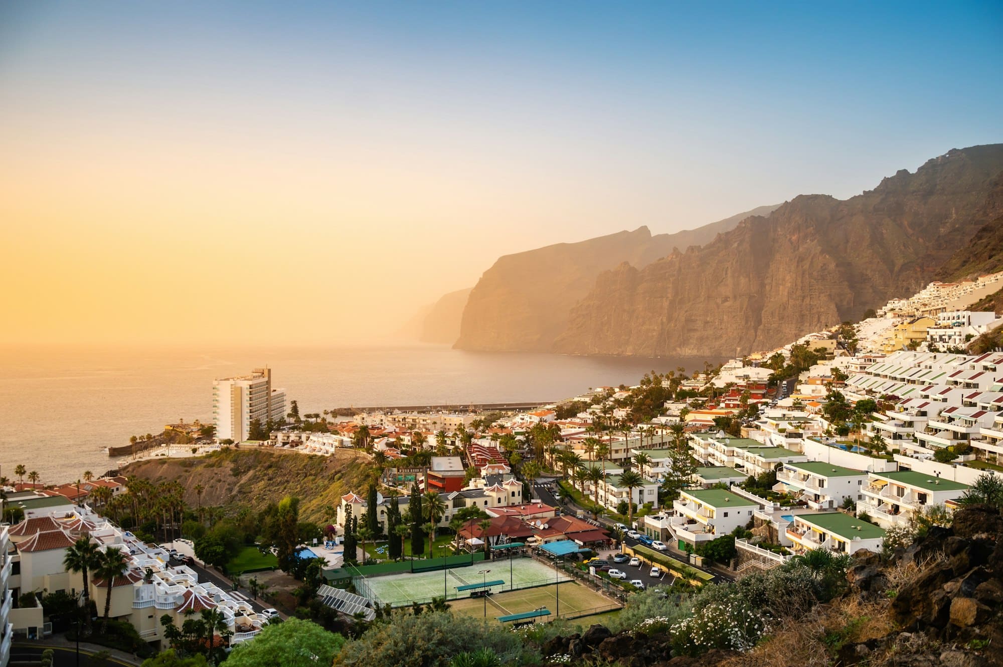 Vista di Los Gigantes al Tramonto