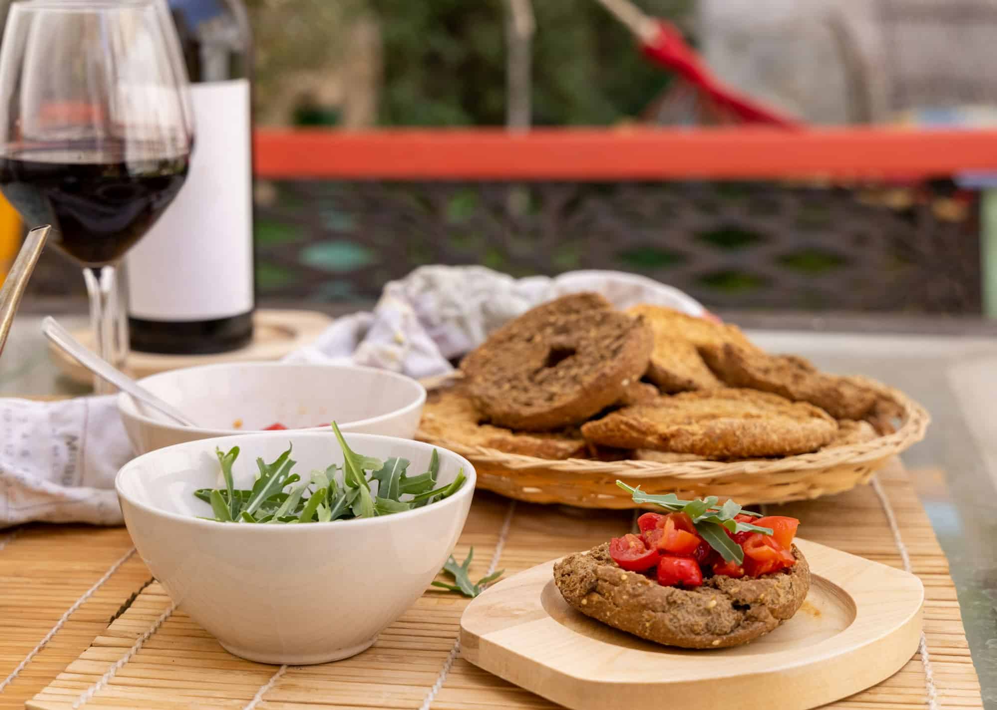 Friselle with tomato one of the typical dishes in Gallipoli and Apulia