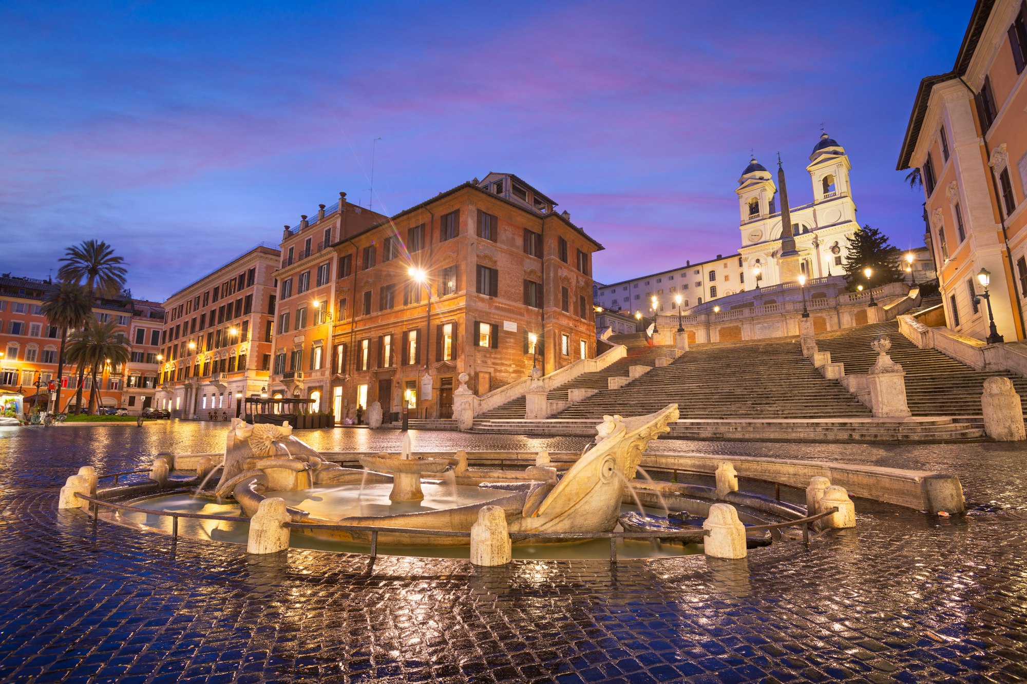 La fontana della Barcaccia a Roma in Piazza di Spagna.