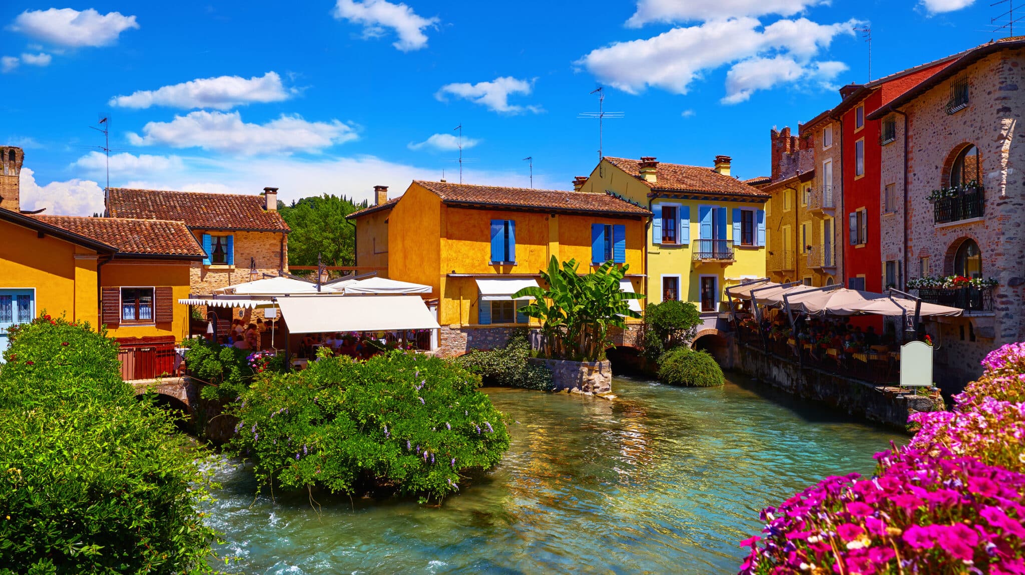 Borghetto Valeggio sul Mincio, Verona, Italia. Villaggio italiano.