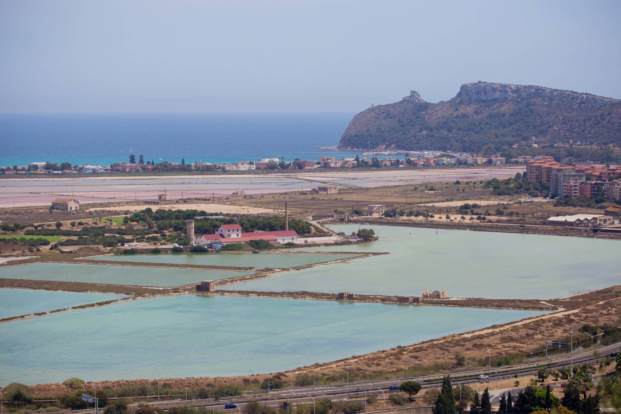 Cagliari, vista sul Parco Regionale di Molentargius, Italia