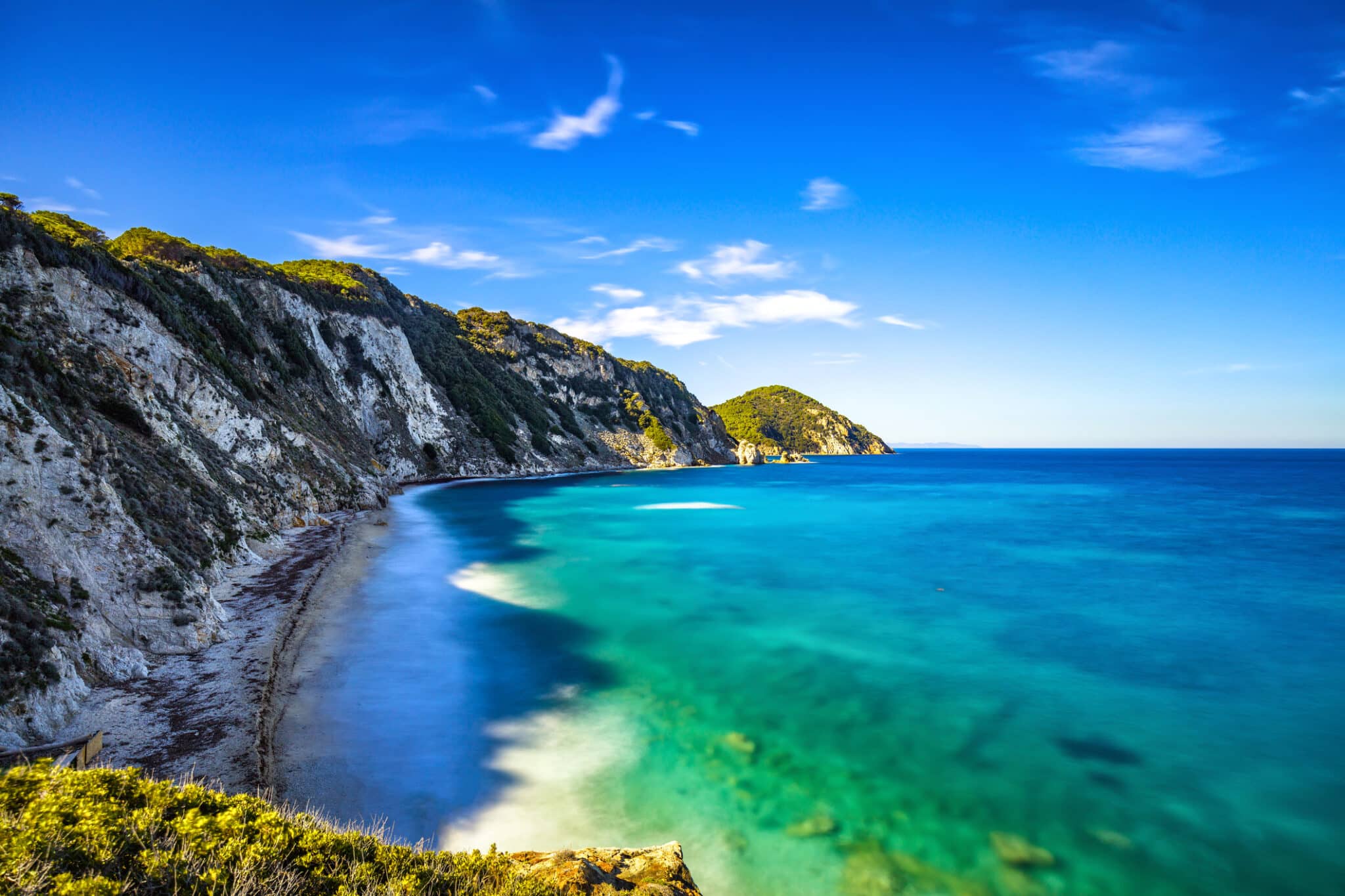 Isola di Elba, costa bianca Toscana della spiaggia di Portoferraio Sansone