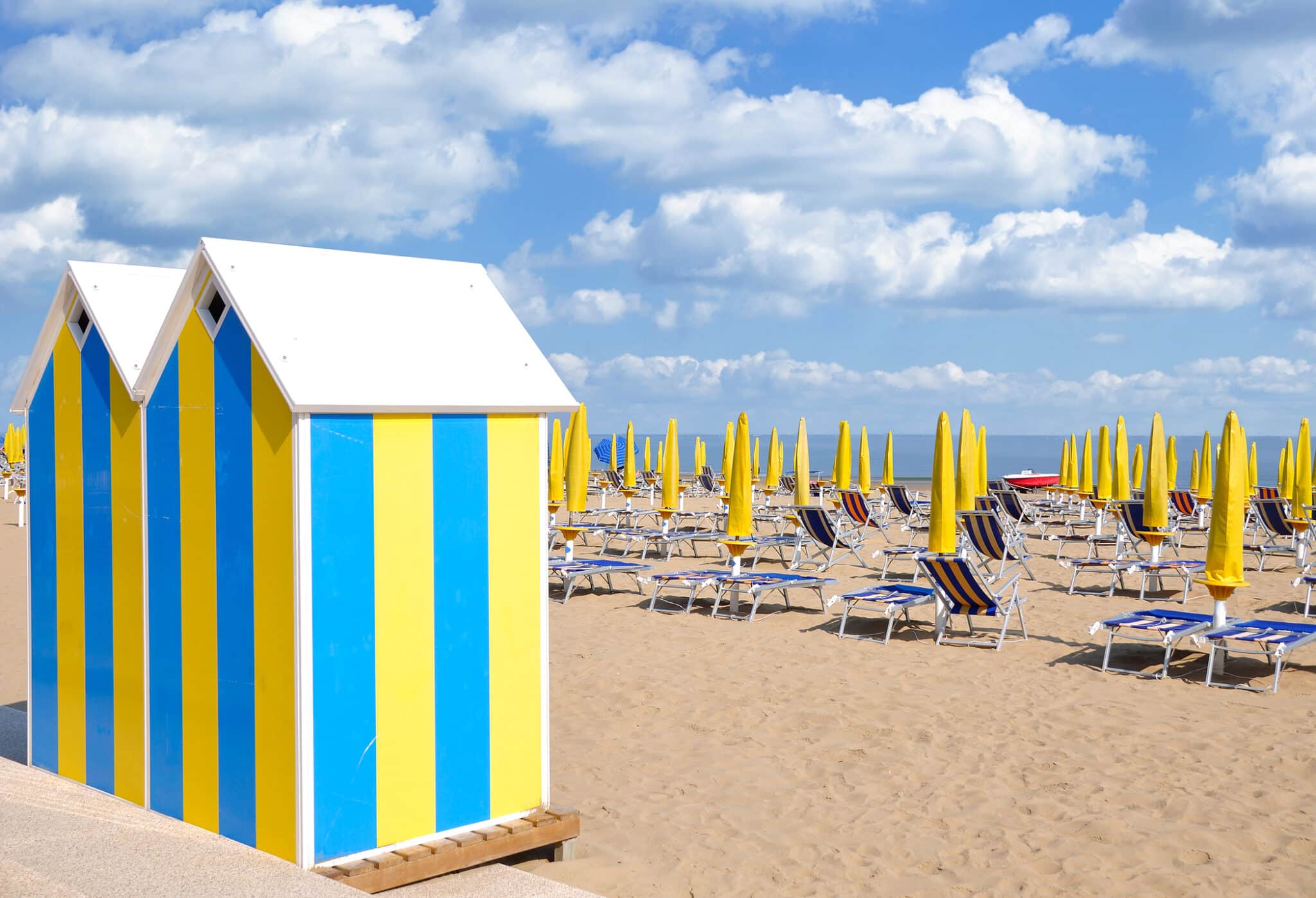 Lido di Jesolo,Mare Adriatico,Veneto,Italia. Spiaggia di Lido di Jesolo al Mare Adriatico,Veneto,Italia