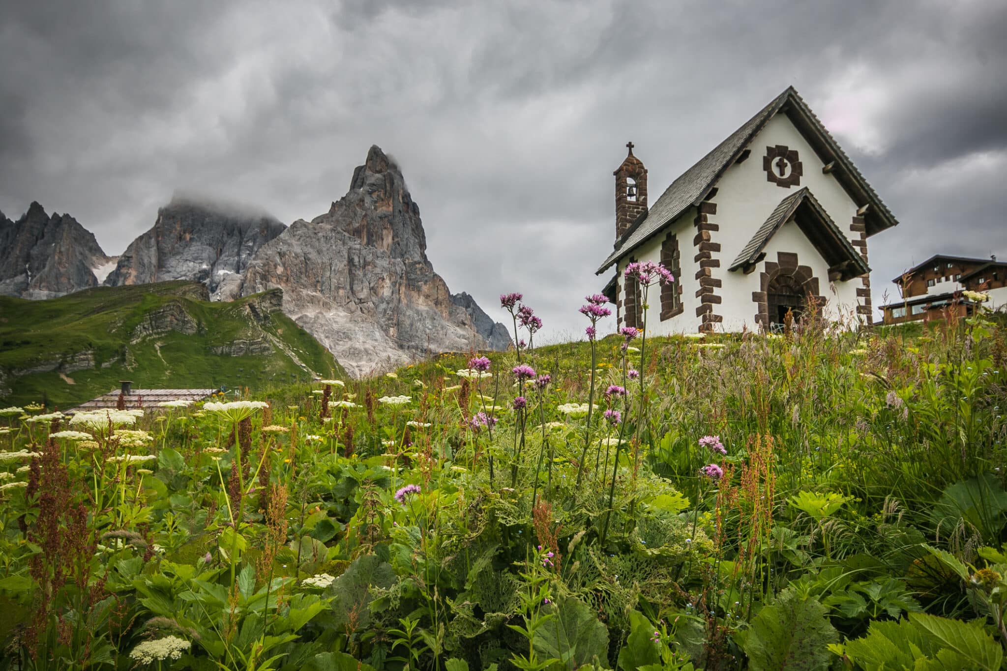 Passo Rolle con le Pale di San Martino