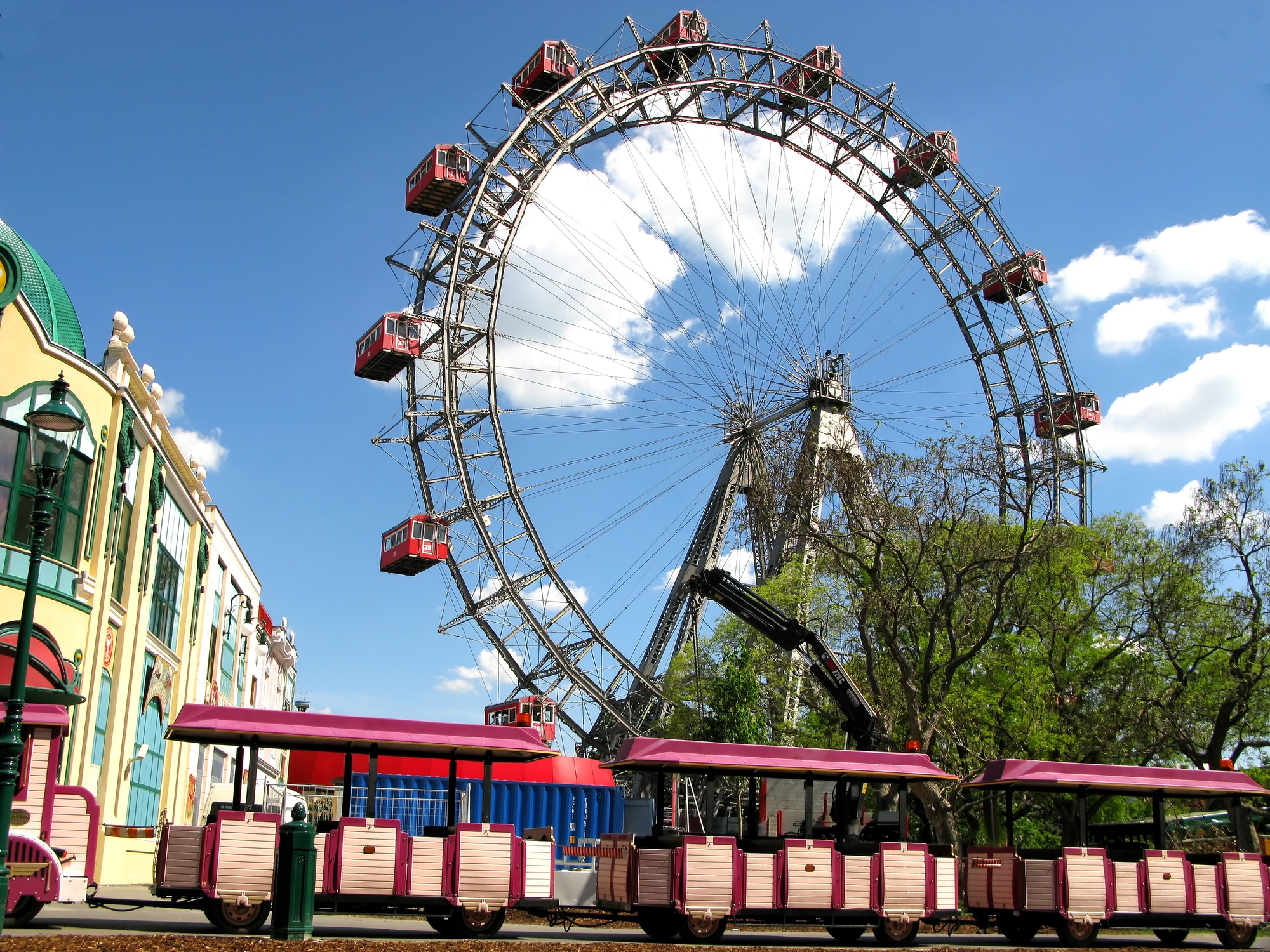 Prater Vienna, Austria. Prater - vecchia ruota panoramica gigante a Vienna, Austria