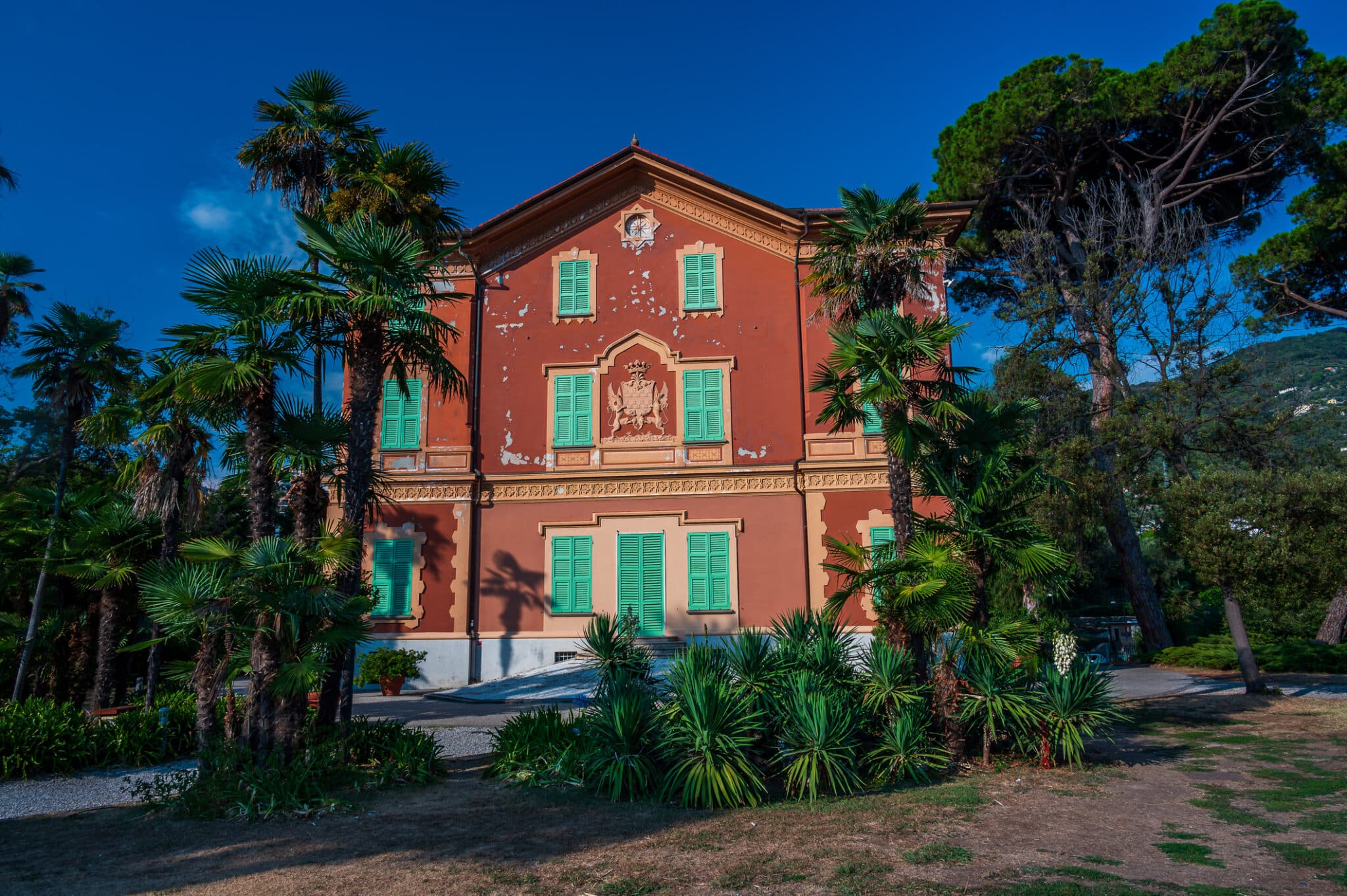 Villa Tigullio in Rapallo. Villa Tigullio, home of the Lace Museum in Rapallo on the Ligurian Riviera