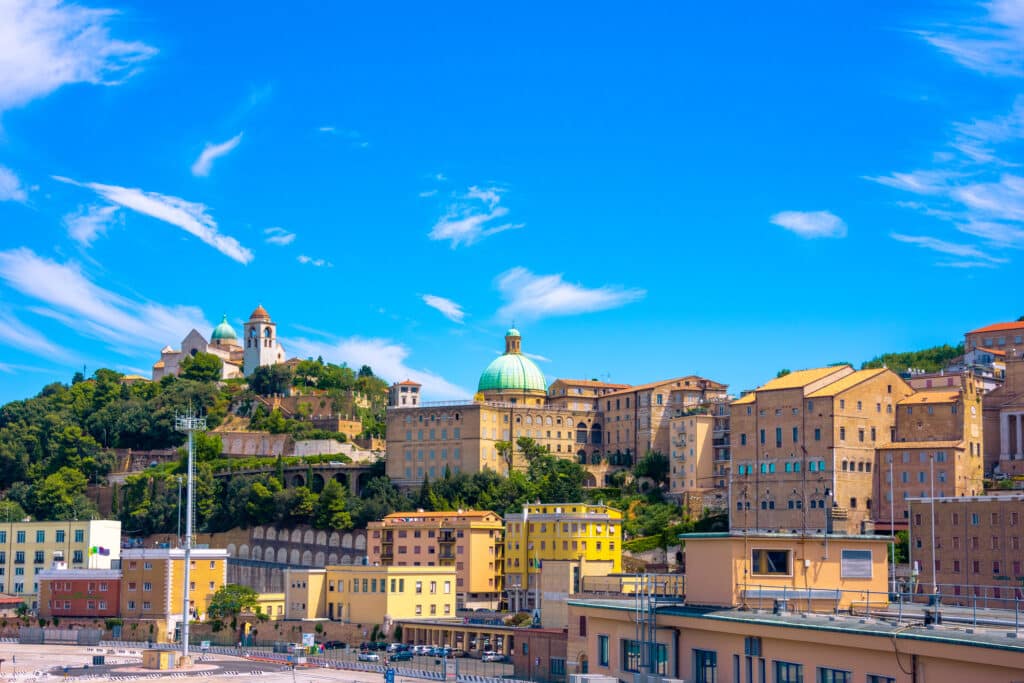 View of the city of Ancona from the port, Italy