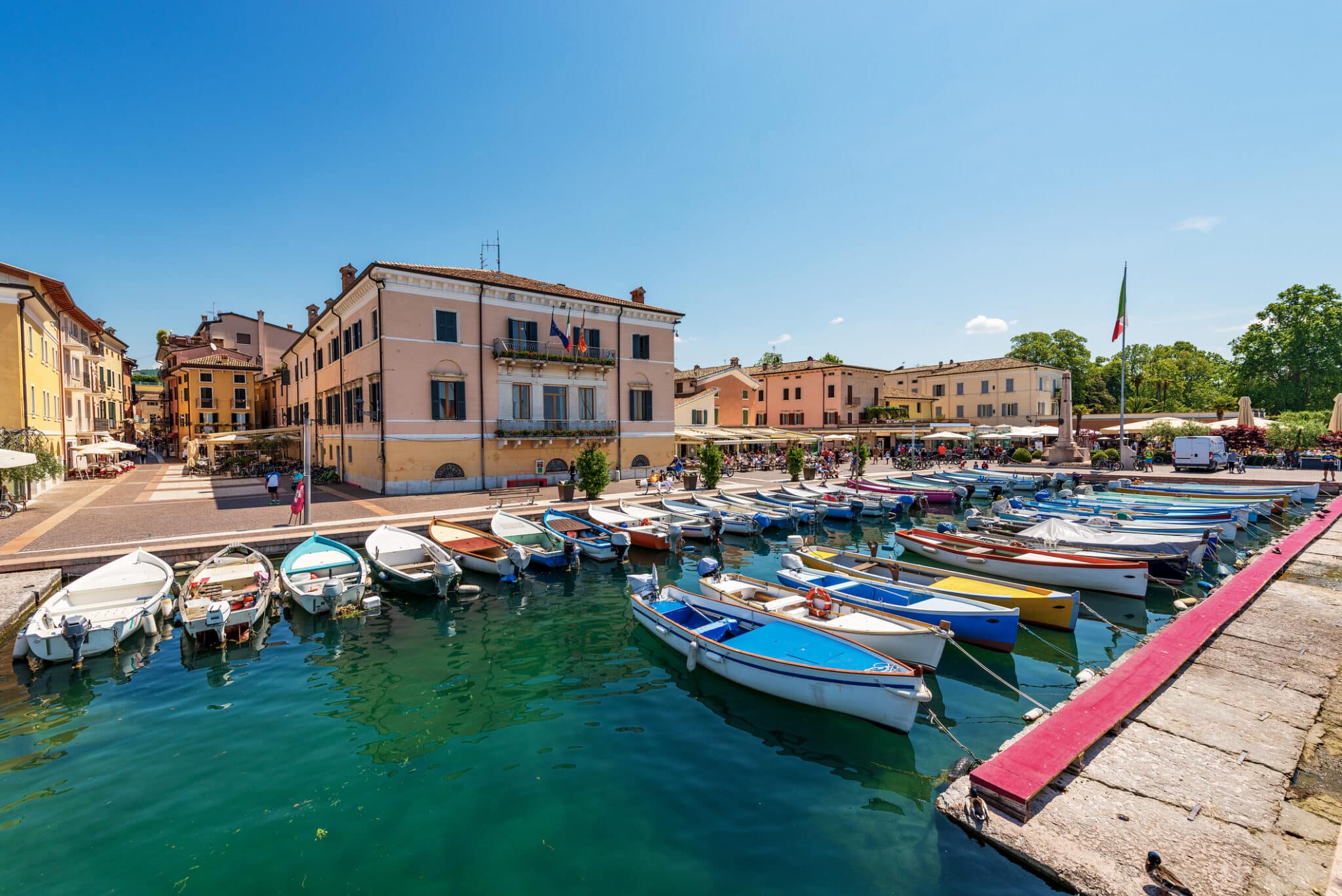 Colourful marina on a sunny day