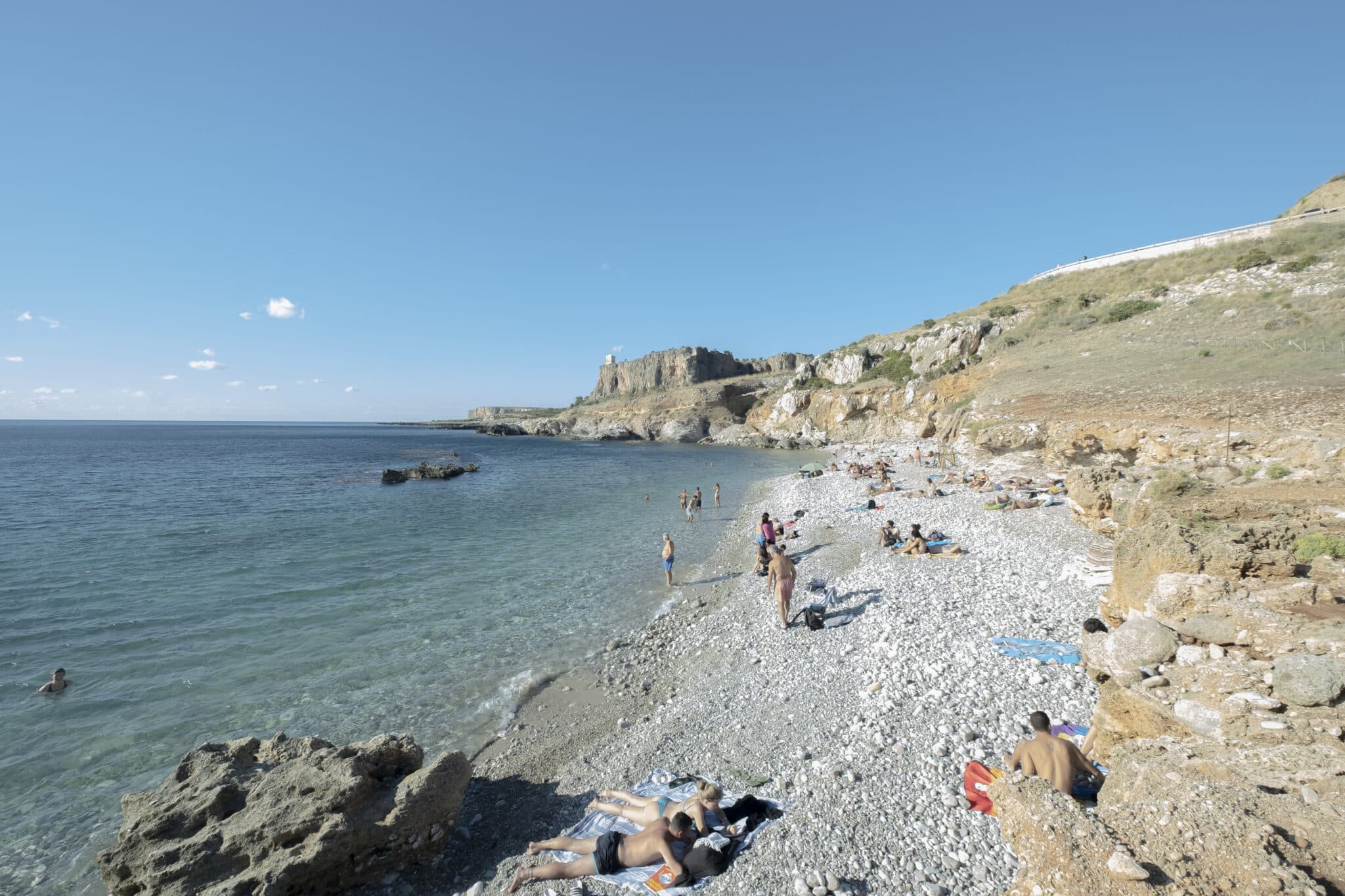 punto di vista della spiaggia di macari in sicilia, trapani, italia. punto panoramico della spiaggia di macari in sicilia vicino a san vito lo capo trapani sicilia